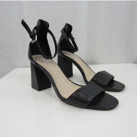 Vince Camuto 6M Margry Ankle Strap Block Heel Sandal Women's Shoe Black - Picture 2 of 11